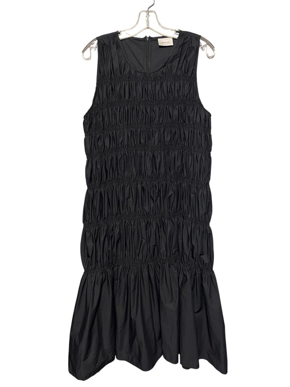 Gestuz Black Sleeveless Tiered Smocked Midi Dress Size 40/ US 4/ XS